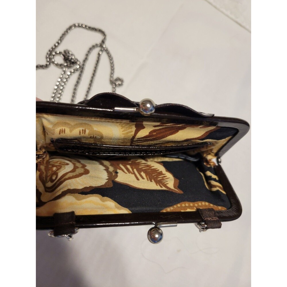 Brighton Roselie Leather Coin Purse Crossbody Black/Brown - Picture 4 of 8